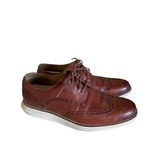 Cole Haan Grand.OS Wingtip Oxford Mens 9M Brown Leather  Good Brogue Shoes